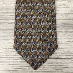 Vintage Harken 100% Silk Abstract Geometric Diagonal Checkered Tie USA